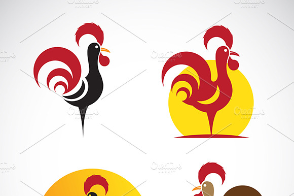 Vector image of an chicken design preview 2