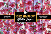3D Glossy Red Strawberry Patterns, a Pattern Graphic by Creative Store (Thumbnail 1 of 5)