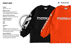 Premium Long-Sleeved Mockup