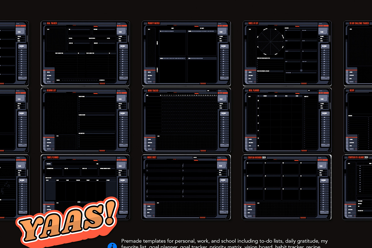 Life+ LCARS Undated Digital Planner, a Presentation Template by Bichin (Photo 5 of 9)