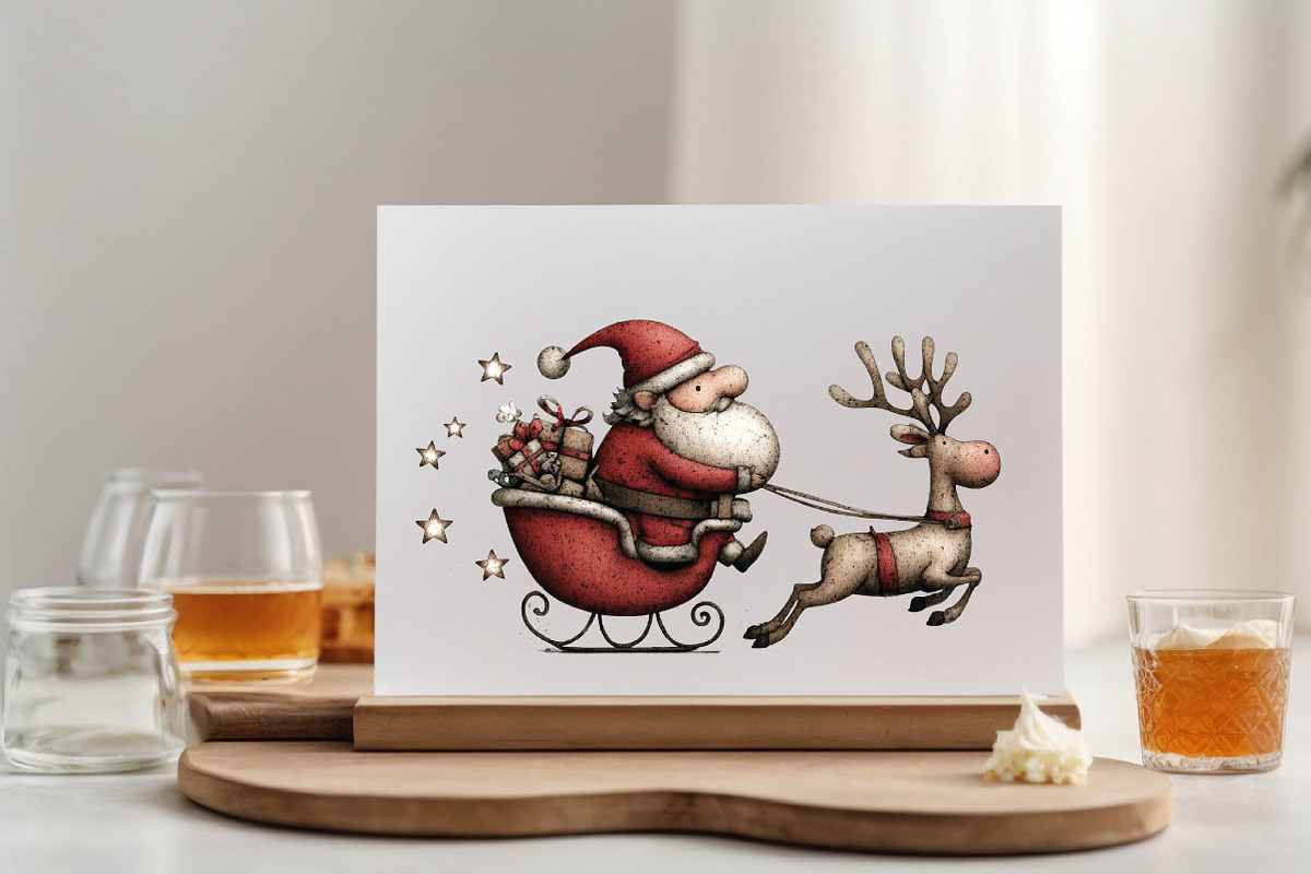 Santa Reindeer Christmas Clipart, an Animal Illustration by SVGArt (Photo 4 of 9)