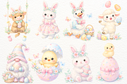 Pastel Easter Animals PNG Clipart, a Seasonal Illustration by SugarCloudStudioArt (Thumbnail 2 of 8)