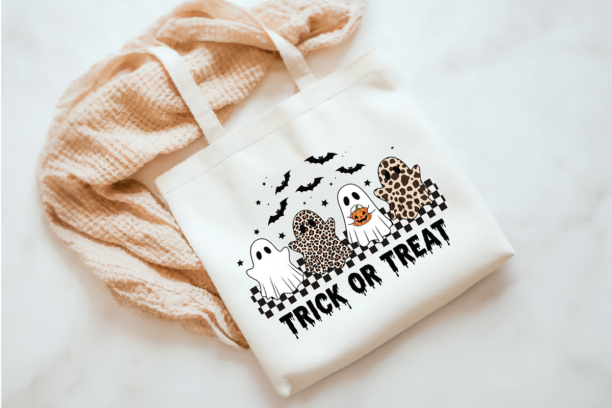 Trick Or Treat Cute Ghost Png, an Illustration by Watercolor design (Photo 3 of 3)