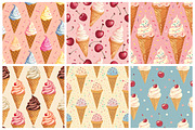Summer Ice Cream Seamless Pattern, an Illustration by DreamArtGraphic (Thumbnail 3 of 5)