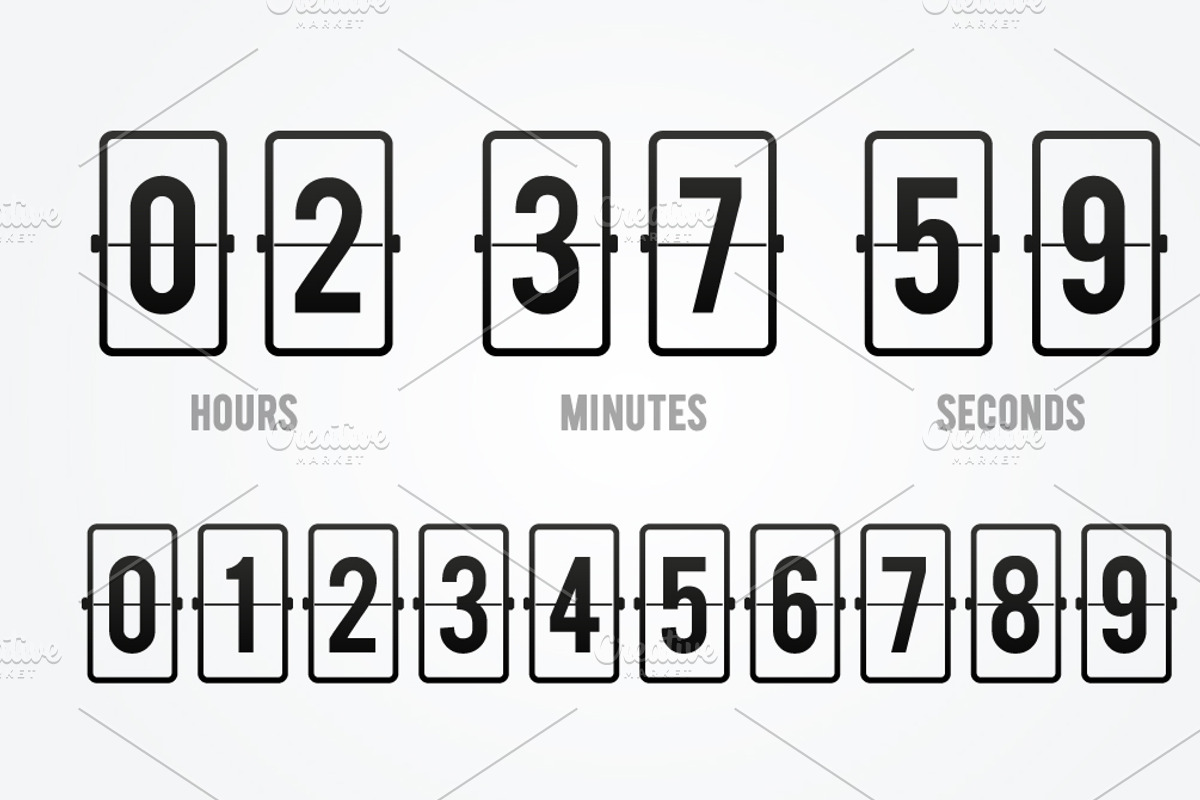 Flip Board Countdown Clock, a Technology Illustration by Black White Mouse Design (Photo 1 of 2)