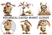 Whimsical Easter Bunny Clipart, an Illustration by OK Design (Thumbnail 2 of 6)
