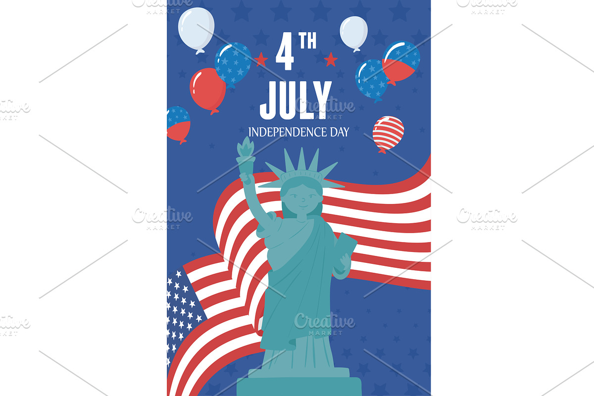 4th independence american, an Illustration by studiogstock