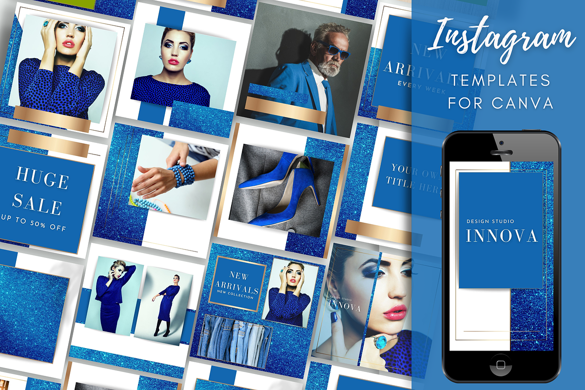 Blue Instagram Pack for Canva, a Social Media Template by Innova Studio (Photo 1 of 9)