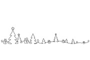 Christmas Landscape. Line Art vector, an Object Graphic by Valenty (Thumbnail 2 of 5)