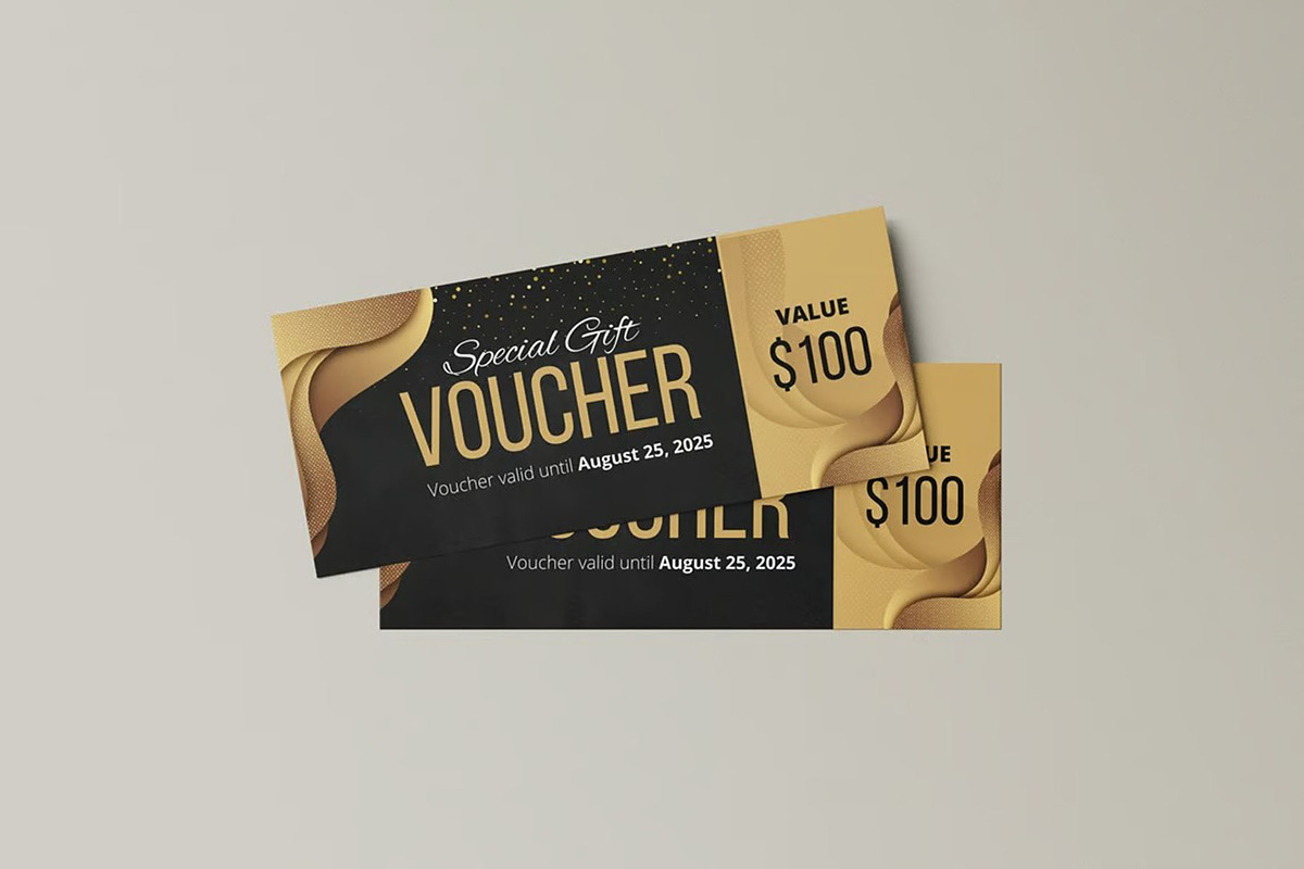 Gift Voucher Mockup, an Advertising Mockup by Se٧enStudio (Photo 4 of 5)
