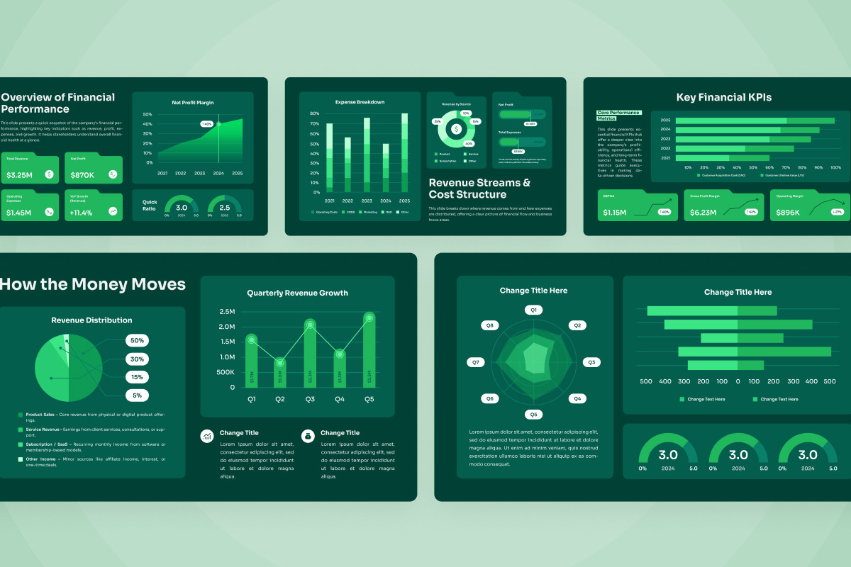 Financial KPI Dashboard Infographic, a Finance Illustration by twinstd (Photo 4 of 4)