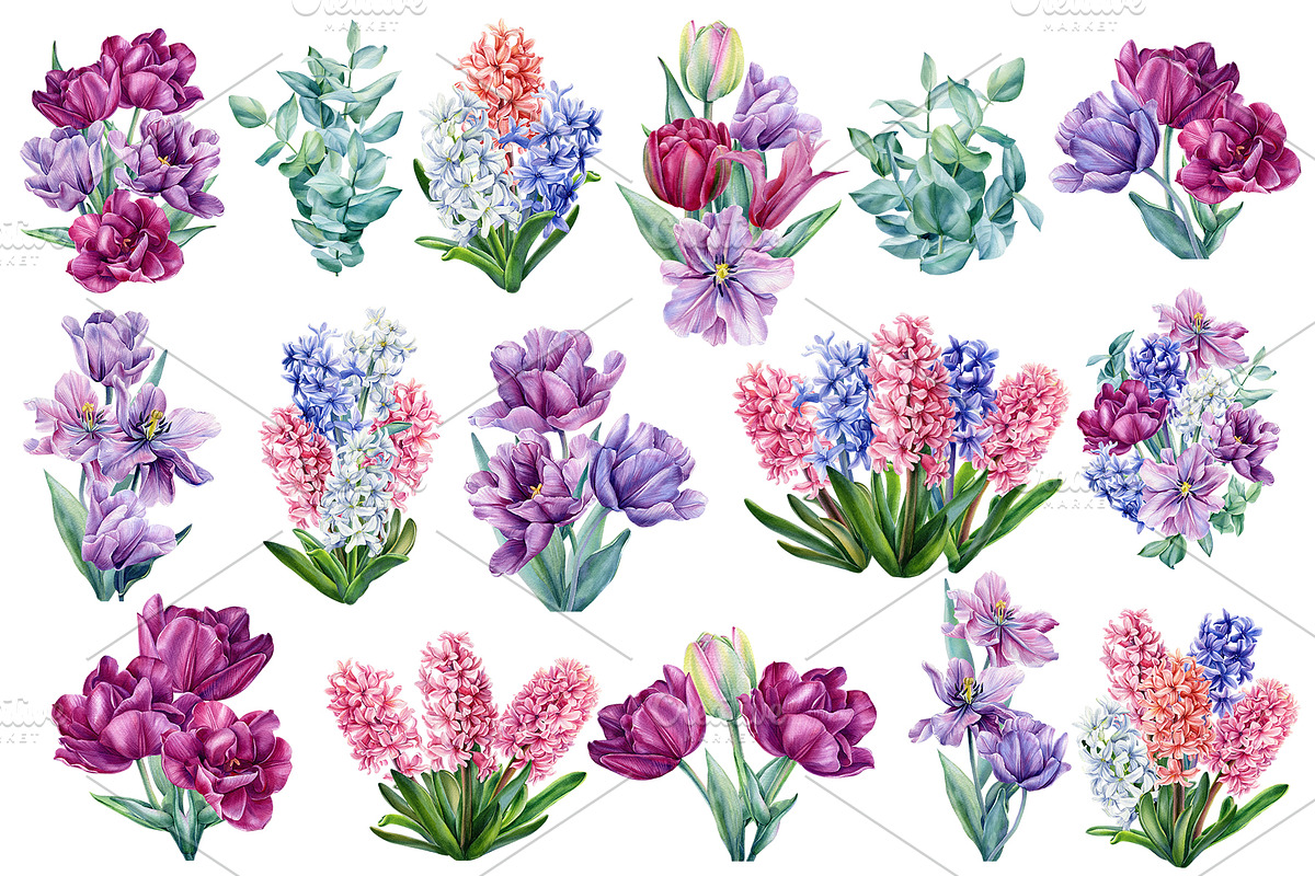 Floral painting spring bouquet, an Illustration by Hanna Hryharenka (Photo 3 of 14)
