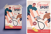 Squash sport flyers, posters set, a Sport Illustration by Good Studio (Thumbnail 3 of 4)