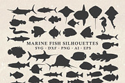 Fish Silhouettes Vector Pack, an Animal Illustration by Seaquint (Thumbnail 1 of 3)