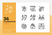 Celebration Icons, an Outline Icon by Becris (Thumbnail 1 of 3)
