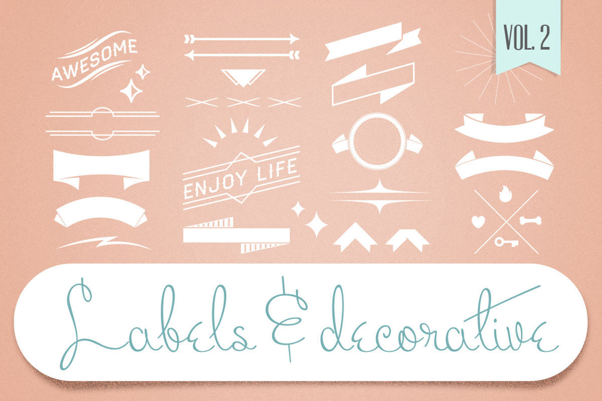 Labels & Decorative Vectors Vol.2