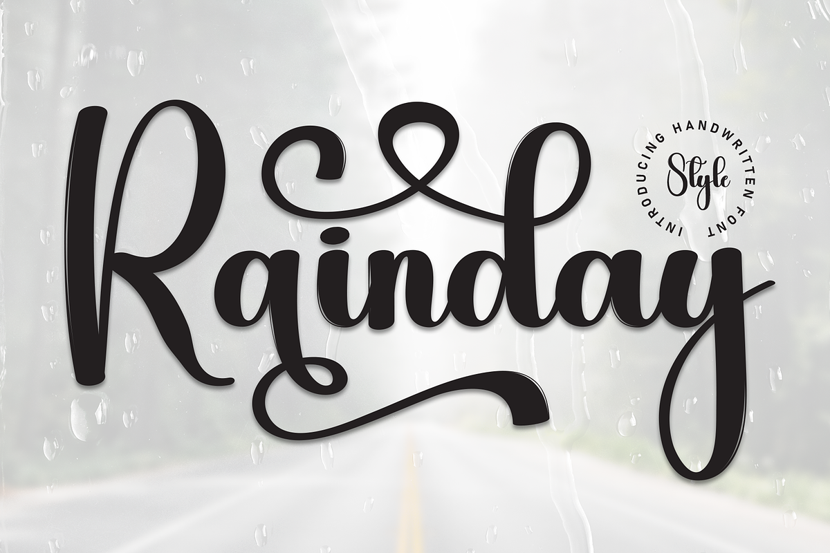 Rainday | Script Font, a Handwritten Font by Scratchones (Photo 1 of 9)