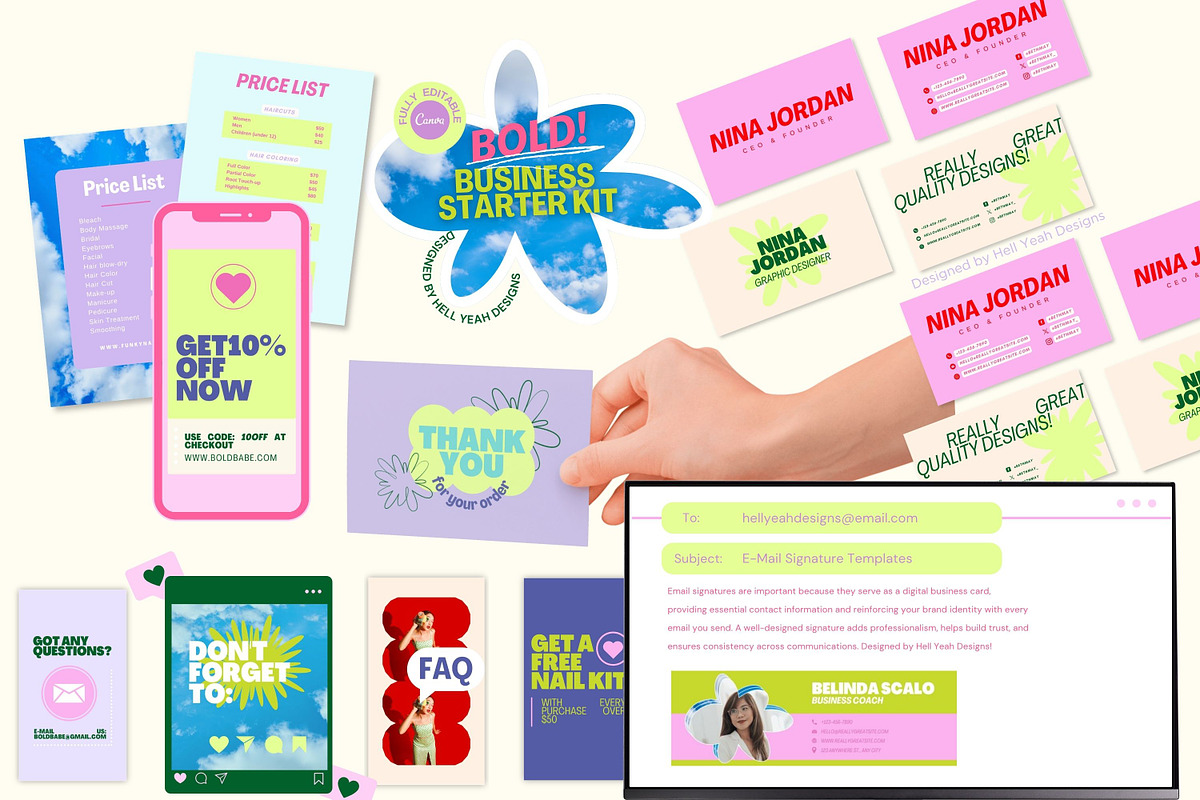 Bold Business Branding Starter Kit, a Branding & Logo Template by Hell Yeah Designs (Photo 2 of 17)