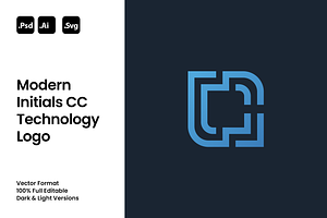 Modern Initials CC Technology Logo, a Branding & Logo Template by Luxury Logos