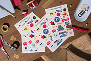Kiss Cut Stickers Mockup Set, a Merchandise Mockup by creatsy5 (Thumbnail 6 of 10)