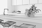 Kitchen C - High End Apartment, an Architecture 3D Model by 3DCargo (Thumbnail 11 of 12)