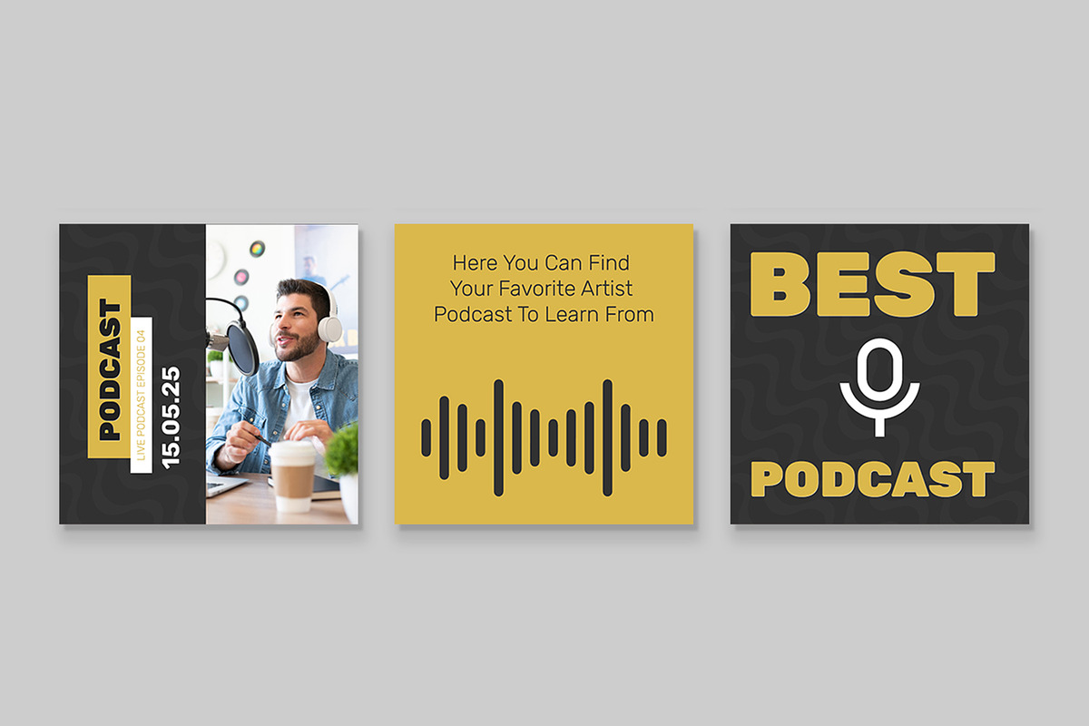 Podcast Social Media Post, an UI Kit Template by CreativeShaper (Photo 3 of 3)