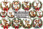 Christmas Deer in Wreath, an Illustration by Design Market (Thumbnail 1 of 4)