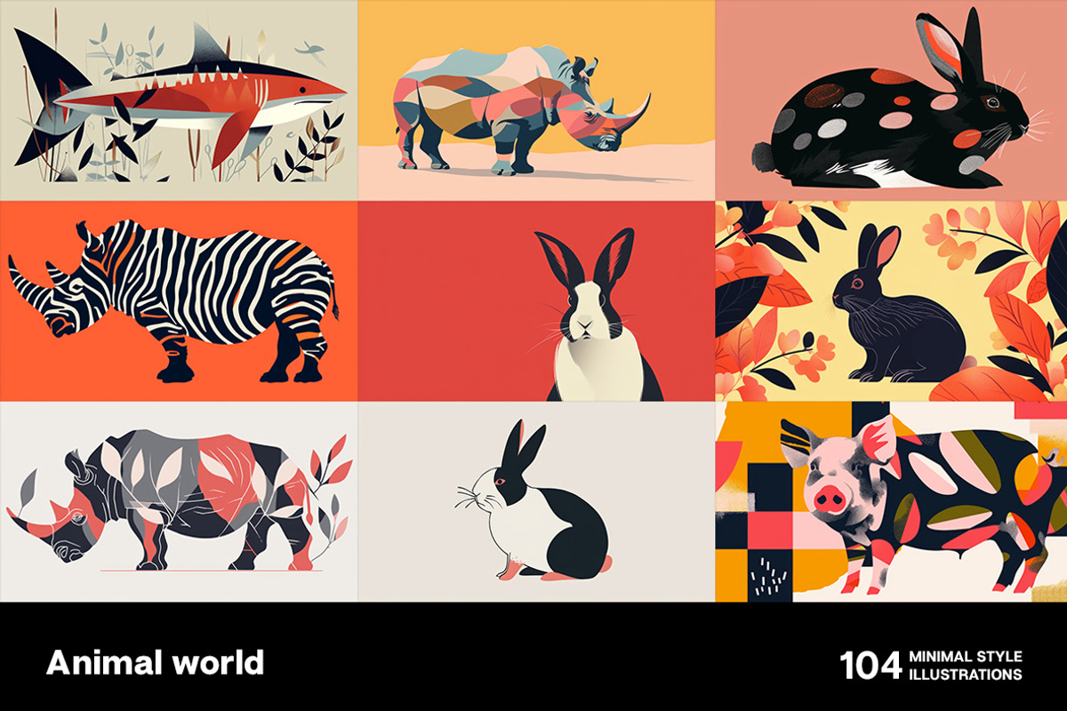 Animal world. 104 images, an Animal Illustration by Handmadefont (Photo 5 of 17)