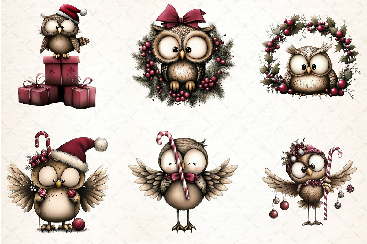 Whimsical Owl Clipart, an Illustration by DreamCafeArt (Photo 7 of 7)