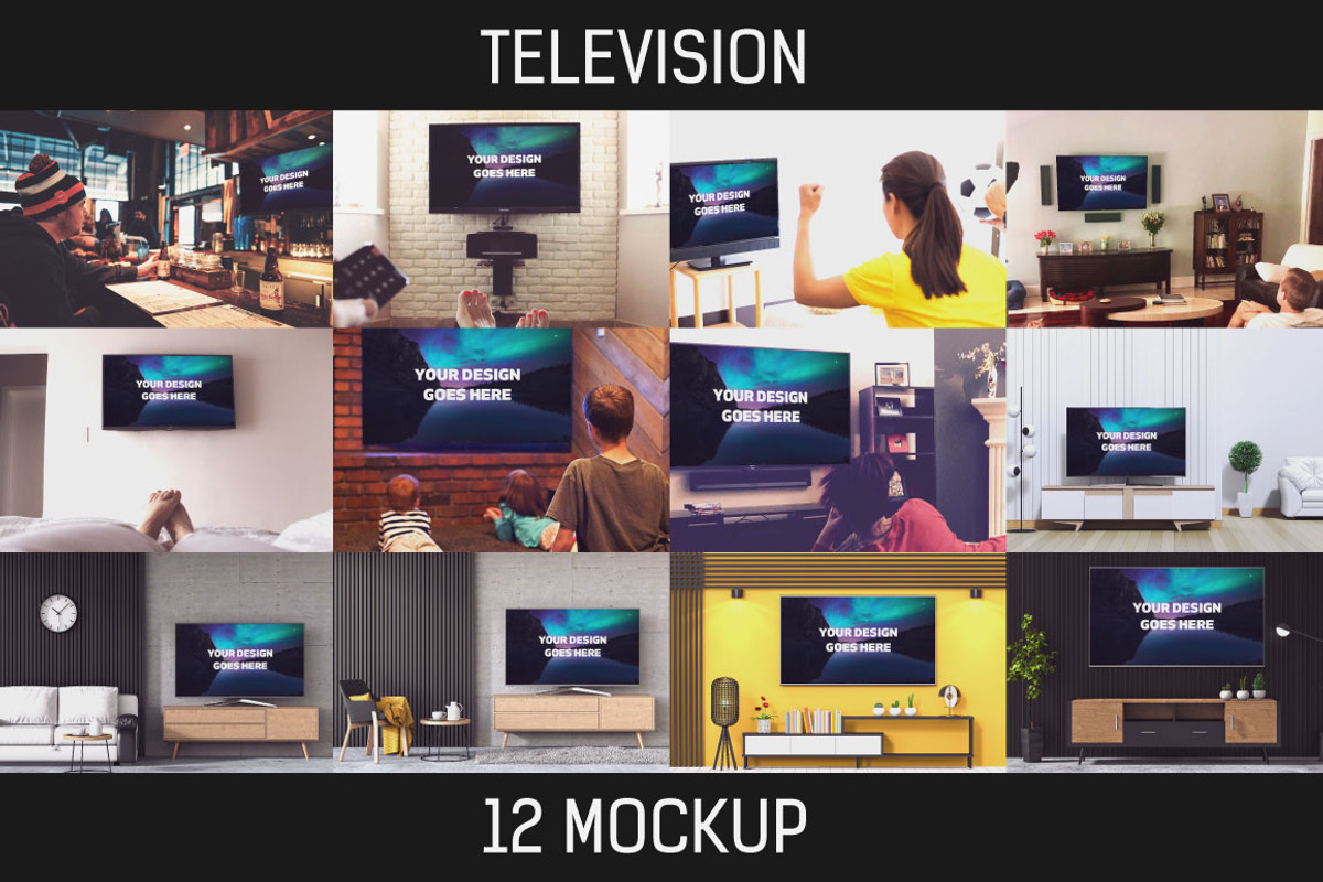 12 TV Display Mockup #2, a Product Mockup by Walentin (Photo 1 of 11)
