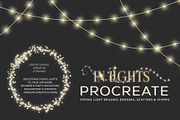 String Lights Procreate Brushes, a Brush Add-On by Studio Kitsch (Thumbnail 2 of 10)
