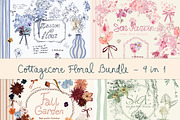 Cottage Core PNG Florals Bundle, a Decorative Illustration by whiteheartdesign (Thumbnail 1 of 48)
