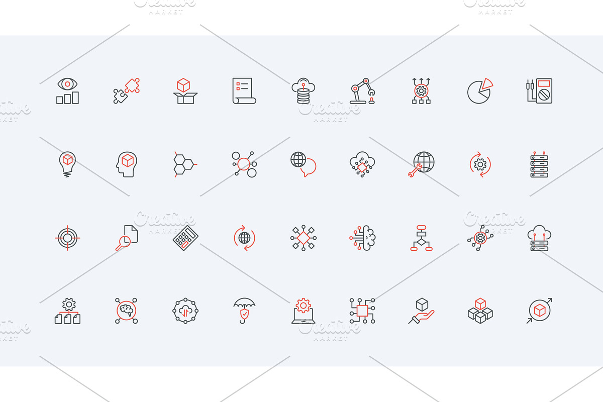 Big data machine learning icons, a Technology Illustration by Lemberg ...