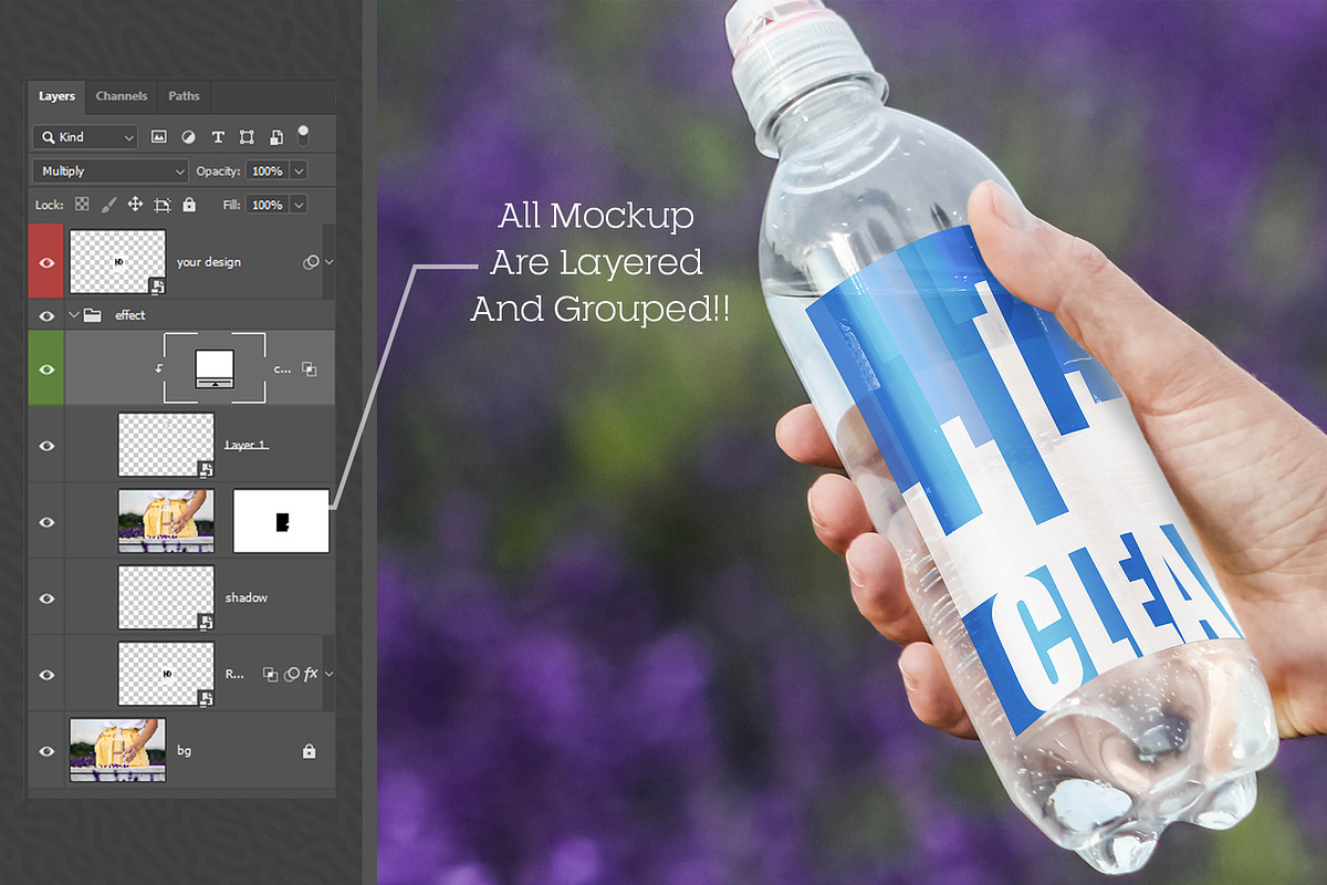 Water Bottle Mockup #15, a Product Mockup by alexandeerco (Photo 5 of 5)