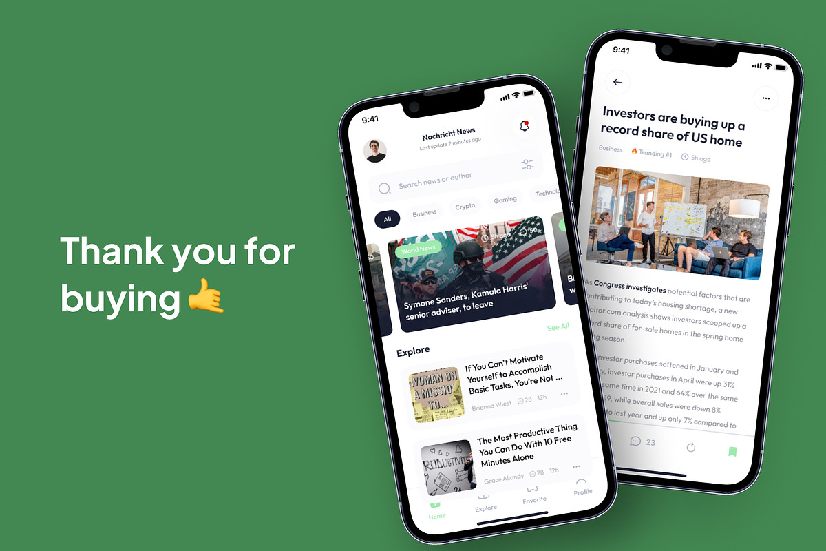 Nachricht - News Portal App Ui Kits, an UI Kit Template by Disconnect Studio (Photo 6 of 6)