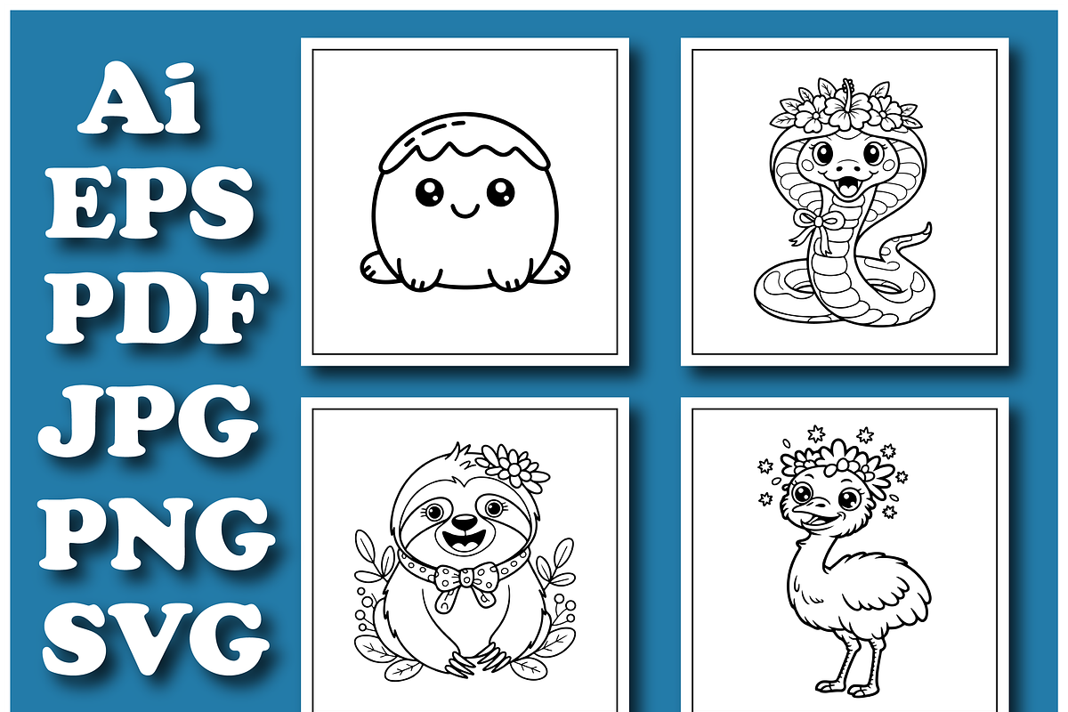 Kawaii Animals Coloring Pages, an Animal Illustration by Design Zone (Photo 3 of 6)