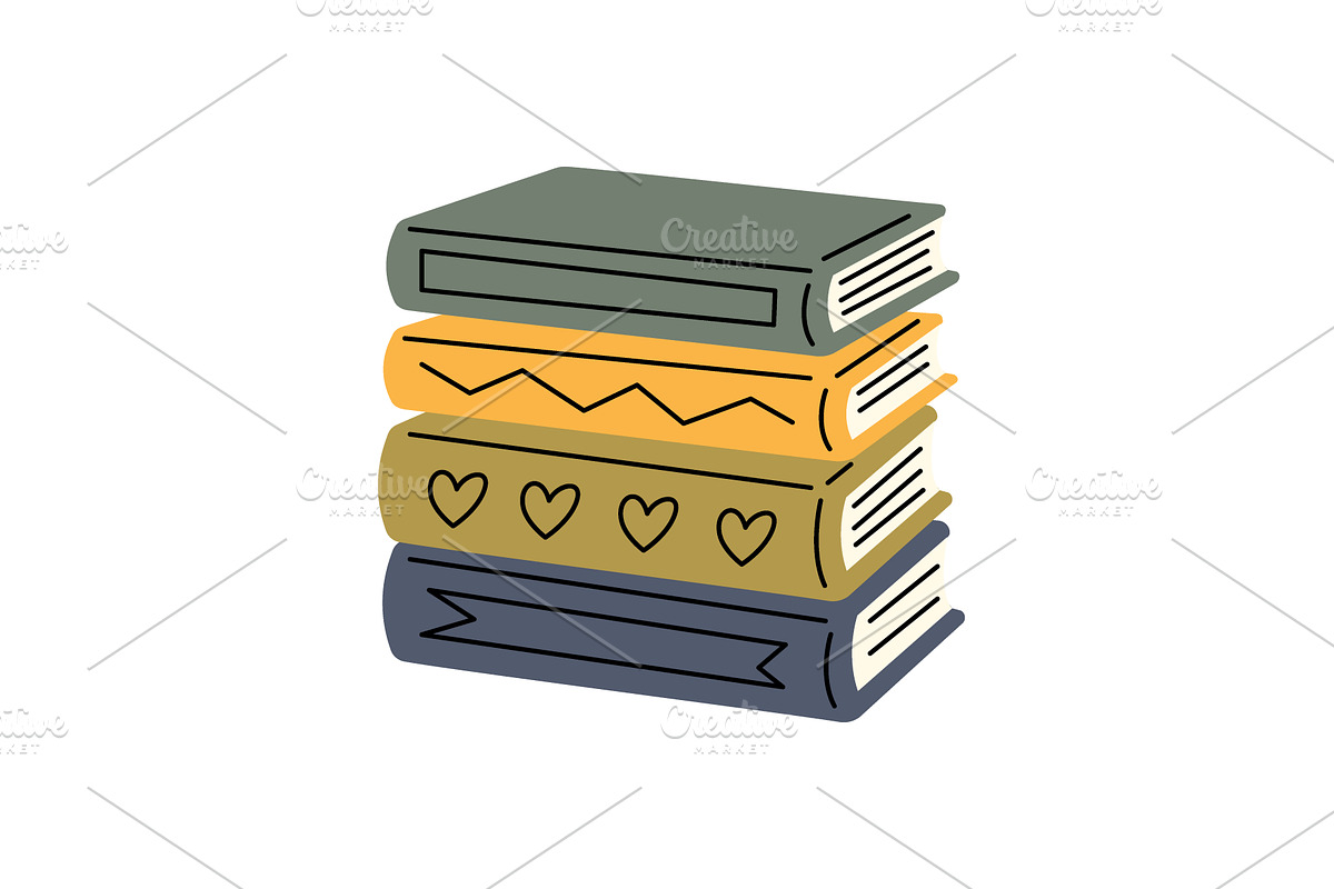 Flat vector illustration of a stack, an Education Illustration by GraphiShop
