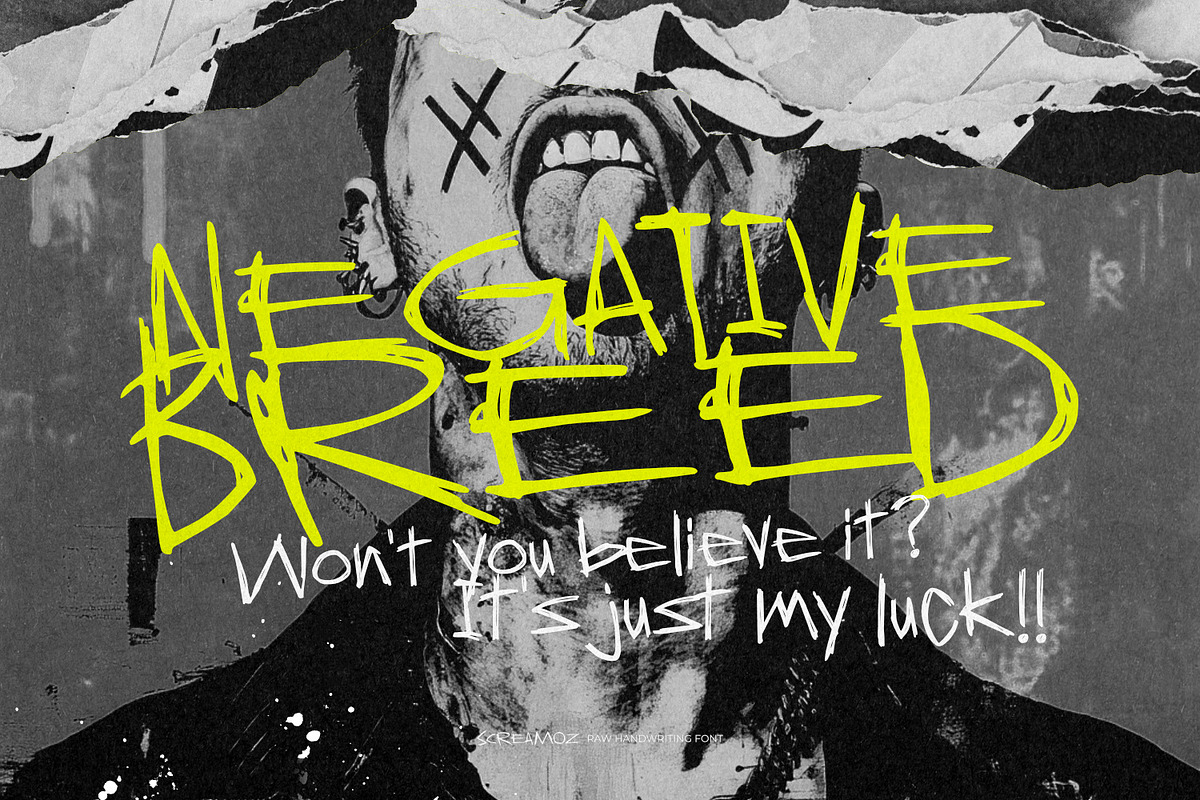 Screamoz - Raw Handwriting Font, a Handwritten Font by ikiiko (Photo 3 of 7)