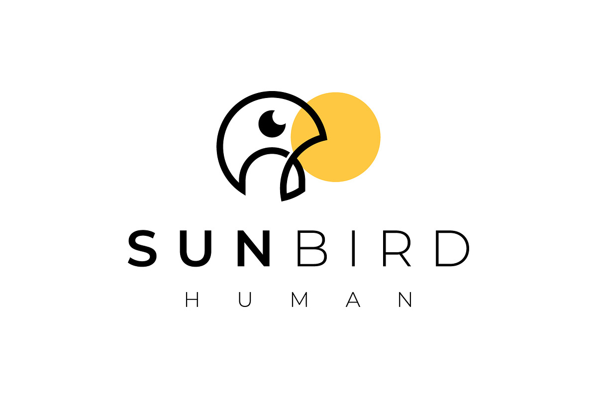 human and bird logo design, a Branding & Logo Template by cdecde