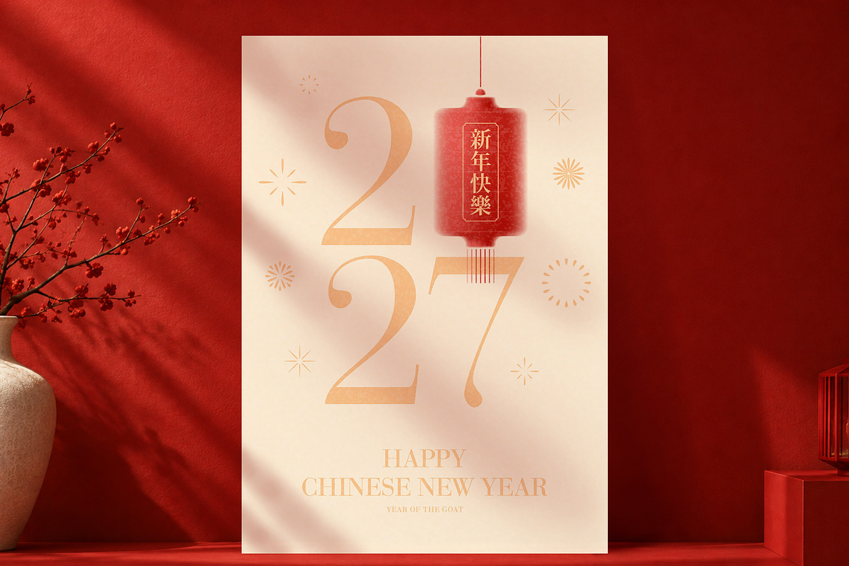 Chinese New Year 2027 Greeting Cards, a Decorative Illustration by Andrey Yaroslavtsev (Photo 5 of 9)