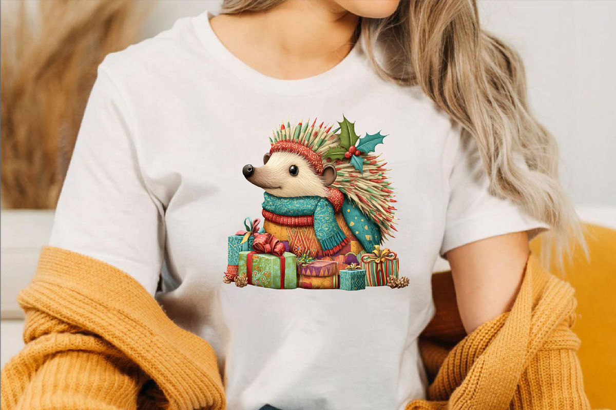 Funny Christmas Hedgehog Clipart, an Illustration by SVGArt (Photo 6 of 8)