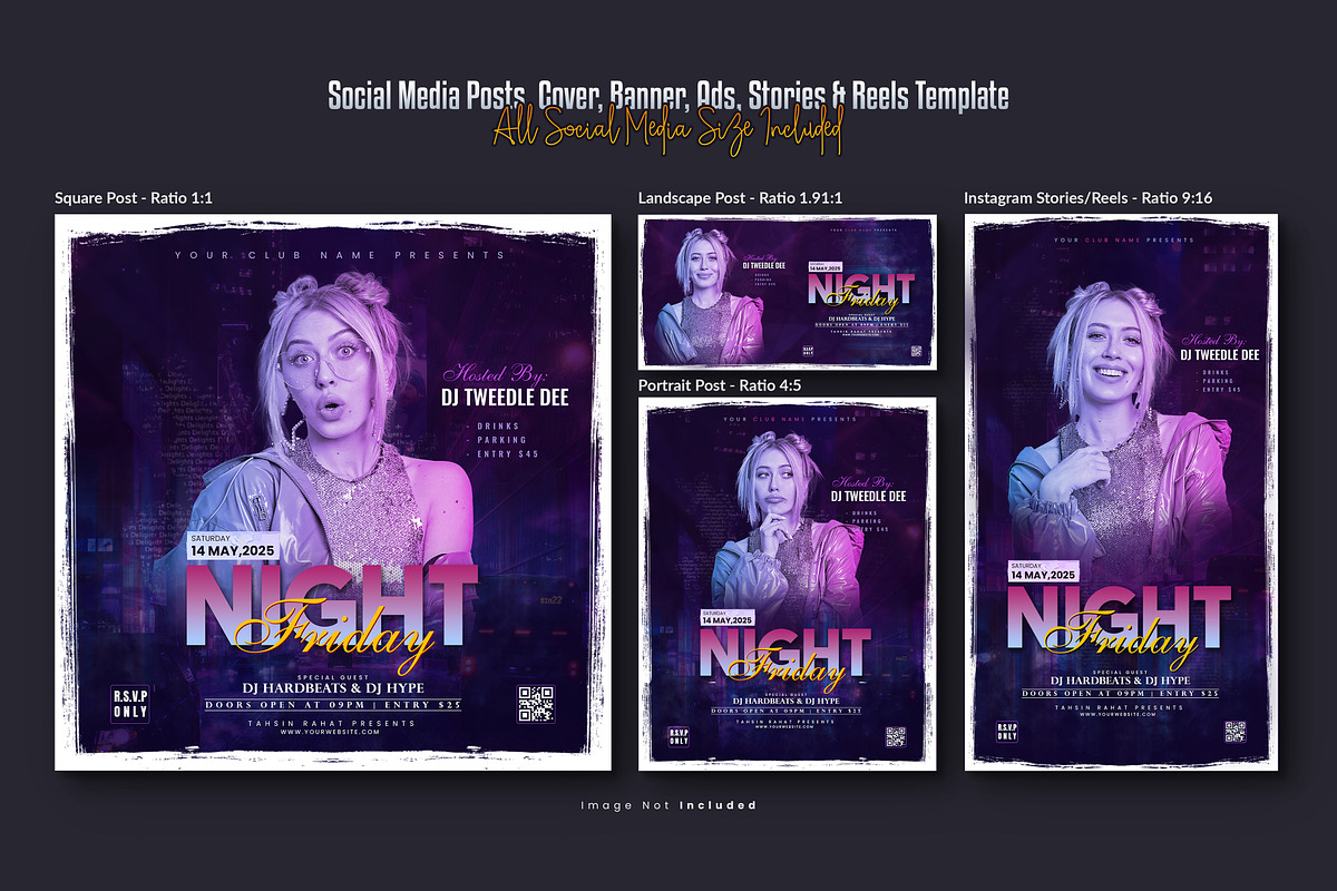 Fashionable Woman Model Social Media, a Social Media Template by Creative_View
