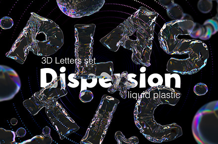 3D Letters set. Liquid plastic