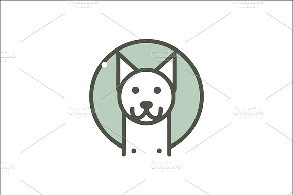 Minimalist Dog Face Logo Design preview 3