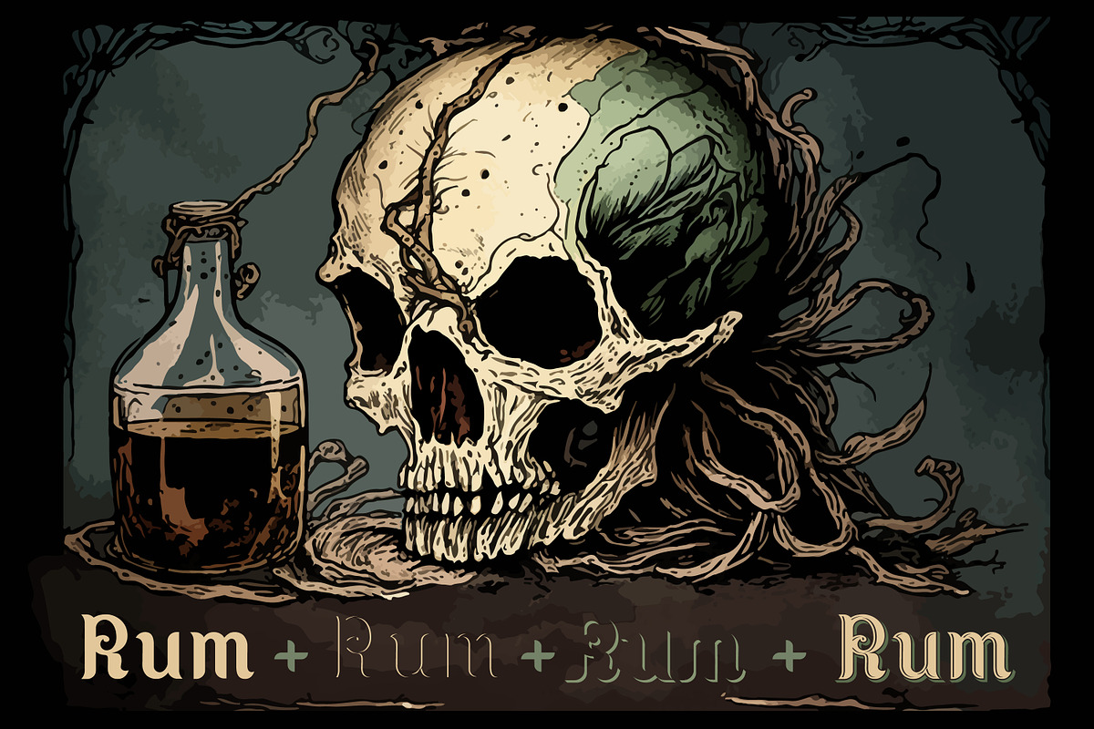 Dark rum vintage typeface plus bonus, a Font by Fractal fonts & graphics (Photo 3 of 31)