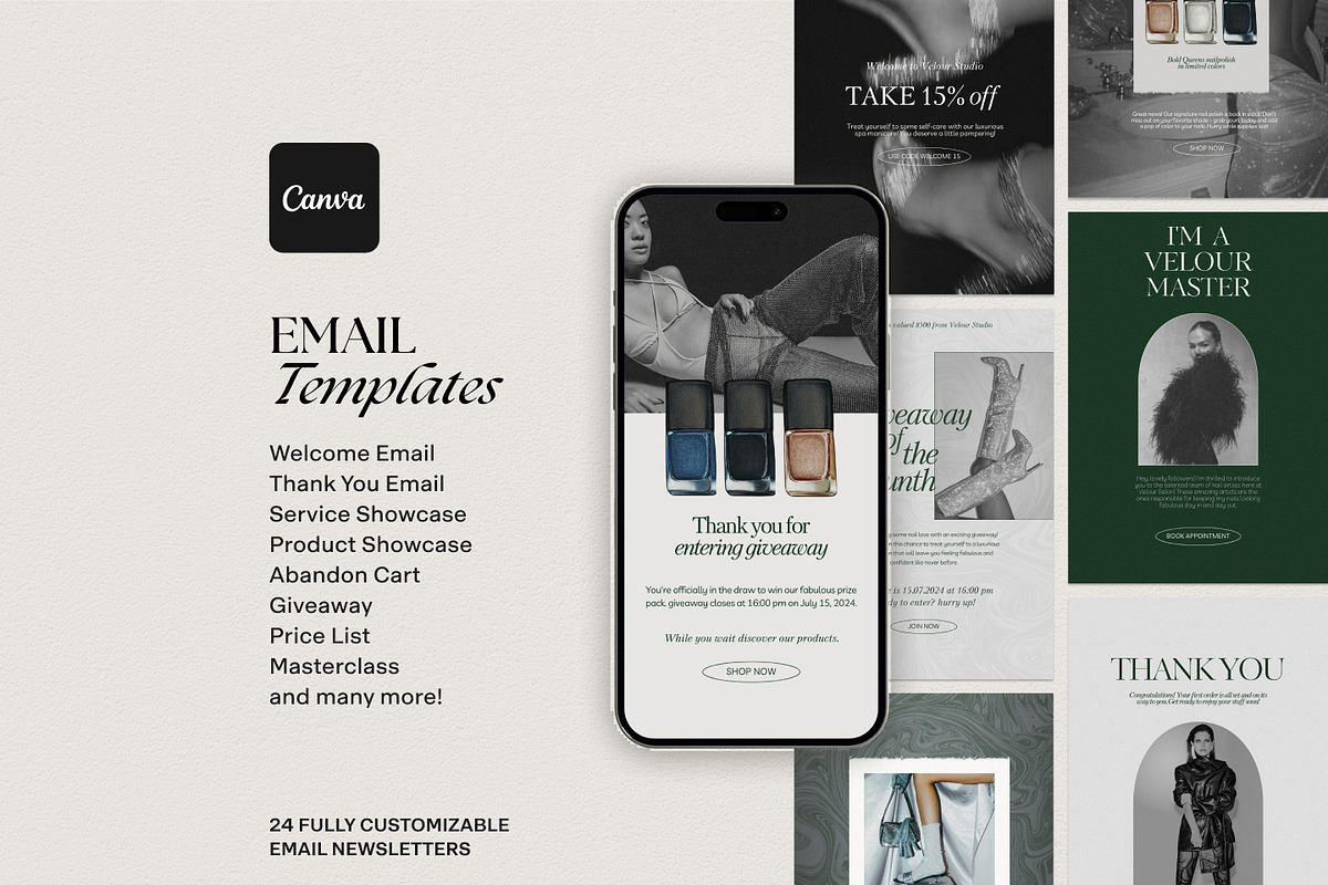 Velour | Canva Email Templates, an Email Template by Lavinia Visuals (Photo 1 of 9)