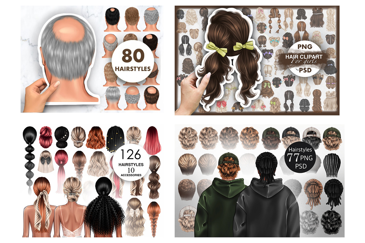 Large bundle with hair 1000+, a Person Illustration by Elenbushe (Photo 4 of 14)