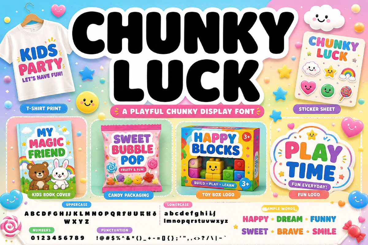 CHUNKY LUCK, a Slab Serif Font by Wow Magic (Photo 2 of 5)
