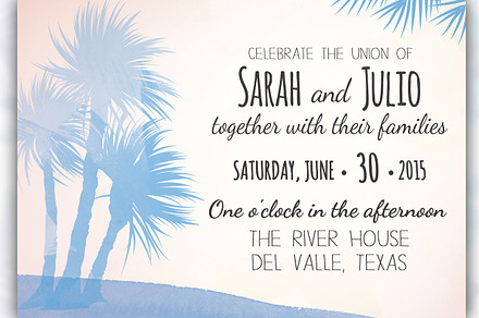 Beach Themed Wedding Inviation