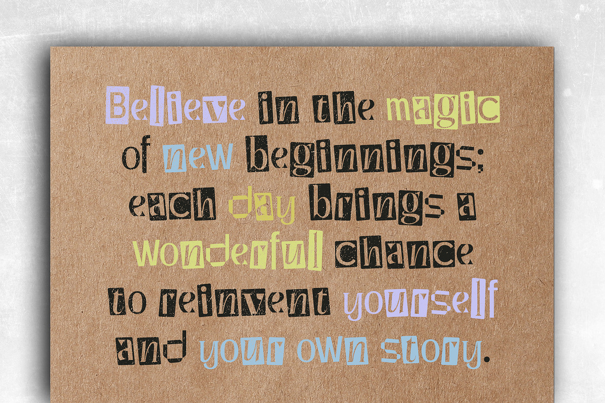 CS Goenka – Collage Font, a Sans Serif Font by Craft Supply Co. (Photo 8 of 8)